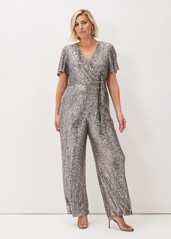 Phase Eight Allesandra Sequin Jumpsuit Blue/Grey Canada | TKVDSI-854